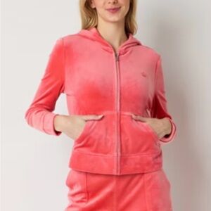 Juicy By Juicy Couture Womens Lightweight Velour Track Suit Poppy
